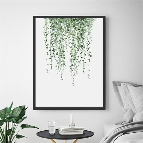 Wall decor posters Leaf Poster Green Canvas Painting Wall Art Prints Leaf Pictures for Living Room Bedroom Bathroom Decoration