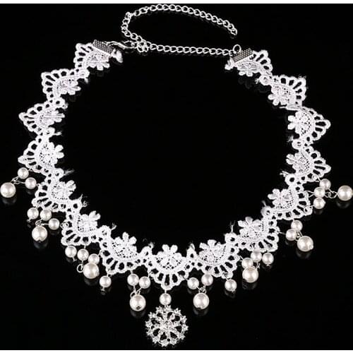 Cheap Popular Soft Lace Headdress Bride Chain Pearl Frontlet Hair Wedding Korean Style Jewelry Dress Ornament Bohemia Headbands