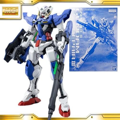 Original BANDAI Gundam MG 1/100 PB GN-001RE III Gundam EXIA REPAIR 3 ANIME ACTION Figures Assemble PVC Model TOY FOR CHILD
