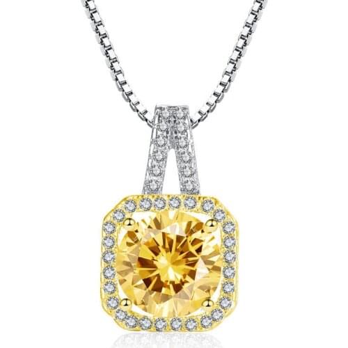 Pendant Necklaces For Women Two Color Options Fashion Party Accessorie Large Shiny Zircon Girlfriends Birthday Present