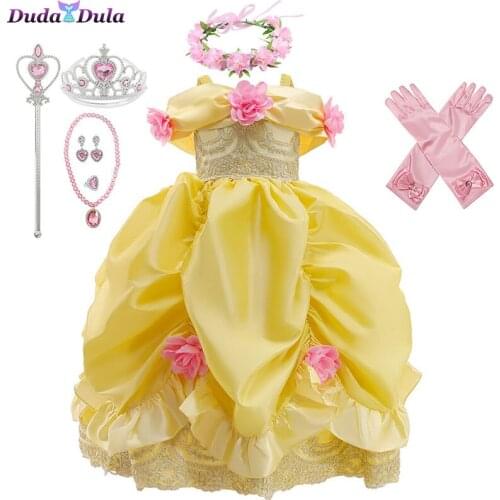 Girls Cosplay Princess Dress Christmas Birthday Halloween Costume for Children Kids Girls Party Dresses Children Summer Clothing