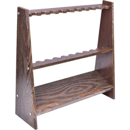 Billiard Cue Bracket Durable Pool Cue Rack Cue Sticks Solid Wood Rack Floor Standing Billiards Stick Rack 8 Holes 10 Holes