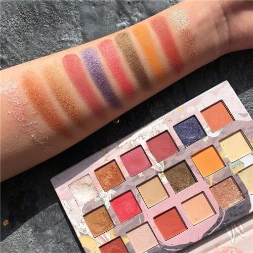 Professional 18 Color Shimmer Matte Eyeshadow Palette Metallic Pigmented Glitter EyeShadow Pallete Shiny Makeup Palette Cosmetic