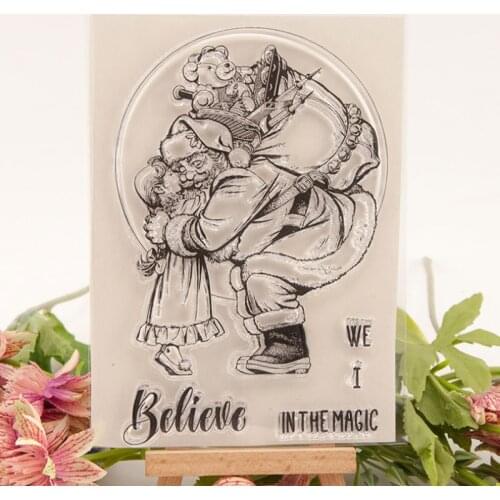 Santa Claus Transparent Clear Silicone Stamp Seal Cutting DIY Scrapbooking Rubber Coloring Embossing Diary Decoration Reusable