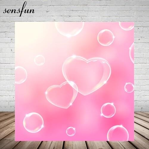 Sensfun Pink Red Blue 3 Options Valentines Day Backdrop For Photo Studio Heart Propose Marriage Photography Background Custom