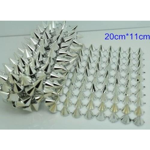 Silver Conical Rivet Stud Spikes,200*110mm Acrylic Glue On Rivet For DIY Clothing, 3 pcs/lot - Free Shipping