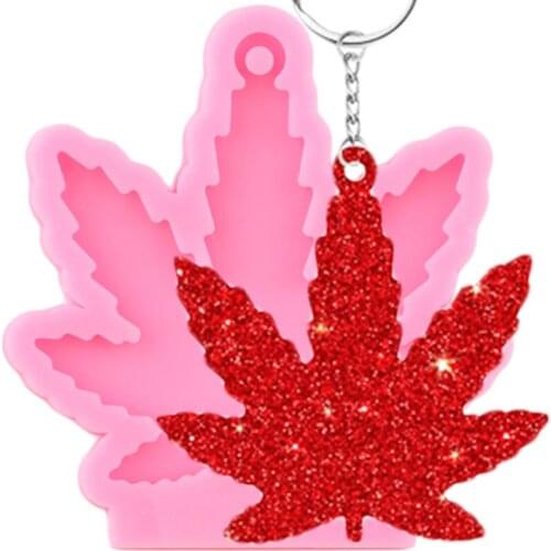 Maple Leaf Silicone Molds Christmas Leaves Shape Keychain Molds Key Ring Epoxy Resin Mould Jewelry Making Pendant Moulds