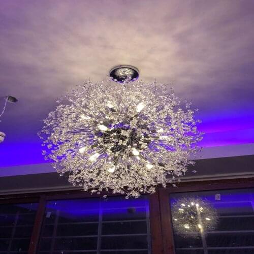 Nordic post-modern luxury chandelier crystal snow ball personality art dandelion chandelier restaurant clothing store lights