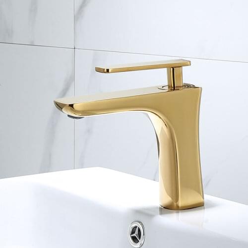 Basin Faucets Elegant Brushed Gold Bathroom Faucet Hot and Cold Water Basin Mixer Tap Brass Toilet Sink Water Crane