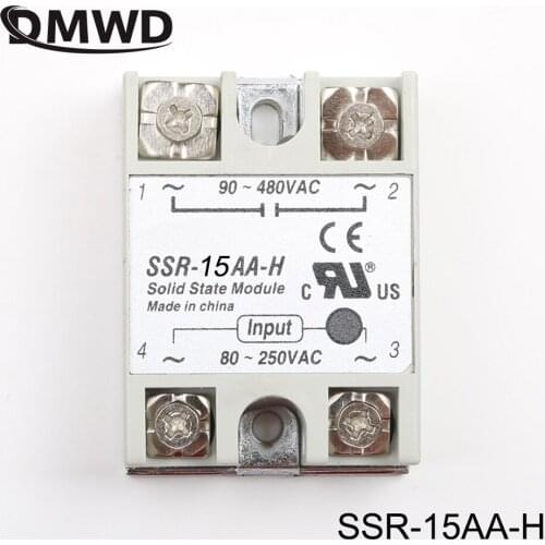 DMWD solid state relay SSR-15AA-H 15A actually 80-250V AC TO 90-480V AC SSR 15AA H relay solid state Resistance Regulator