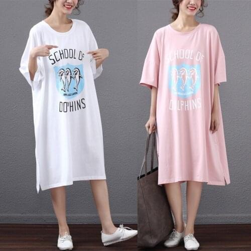 Ultralarge short-sleeve nightgown summer fashion hiphop plus size sleepwear female 100% cotton long design t-shirt nightgown