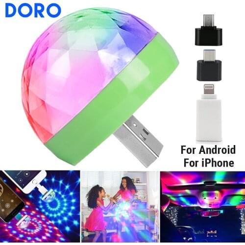 USB DC5V colorful effect holiday party light music control ktv dj disco lights automatic led stage lights for iPhone Android iOS
