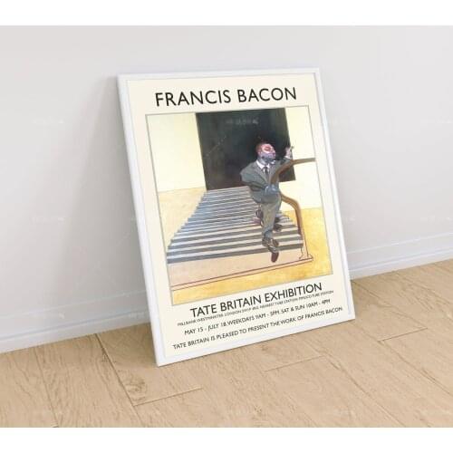 Francis Bacon Exhibition Poster - Gallery Quality - Portrait Of A Man Walking Down Steps - Wall Art Decor - Canvas Print