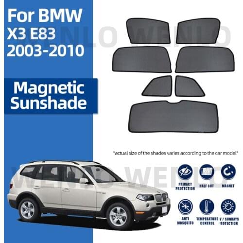 For BMW X3 E83 2003-2010 Protective Cover Front Windshield Curtain Removable Sun Screen Nylon Polyester Sunshades Mosquito Mesh