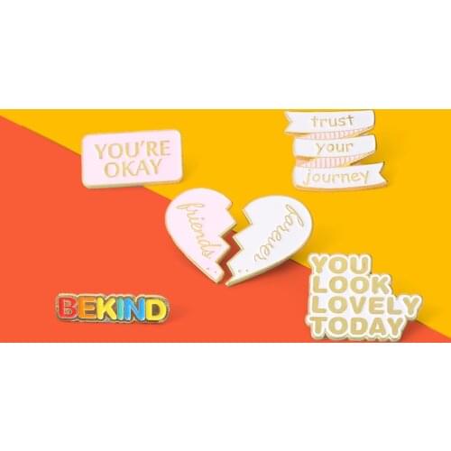 Become a better person Lovely Banner encourage Enamel Pins Custom Cute Slogan Phrase Brooch Lapel Badge Jewelry Gift for Friends