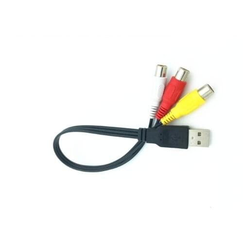 0.25m USB To 3RCA Bus AV Audio Cable 3rca USB A Male To Three Lotus Female Copper Core Wire AV-OUT Adapter Cable