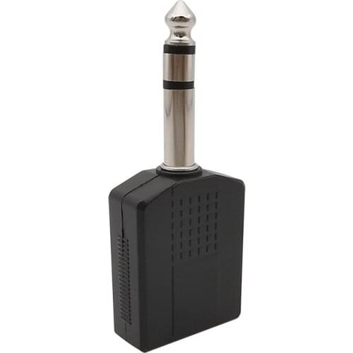 10Pcs/Lot Black 6.35mm Male Plug TRS to Double 6.35mm Female Jack 1/4Inch Stereo Splitter Audio Signal Adapter Connector