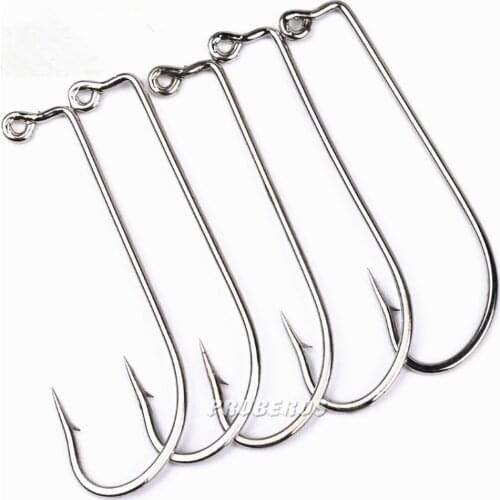 10 Pcs / lot High-Carbon Steel Fishing Hook 2 # 4 # 6 # 8 # Crank Hook Lure Worm Soft Bait Tackle for High Quality Accessories