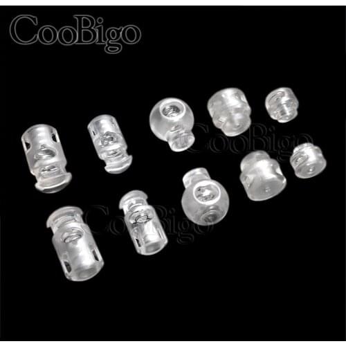 10pcs Cord Lock Stopper Toggles Clear Transparent Clip for Lanyard Apparel Rope Paracord Shoelace Backpack DIY Accessories