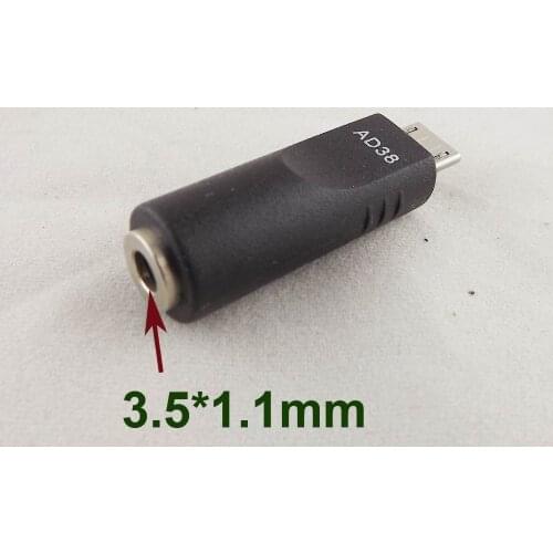 2pcs 3.5mm x 1.1mm Female To Micro USB 5 Pin Male DC Power Converter Charger Adapter
