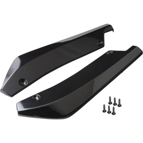 2PCS Car Rear Bumper Deflector Lip Body Spoiler Wrap Angle Splitter (Black)