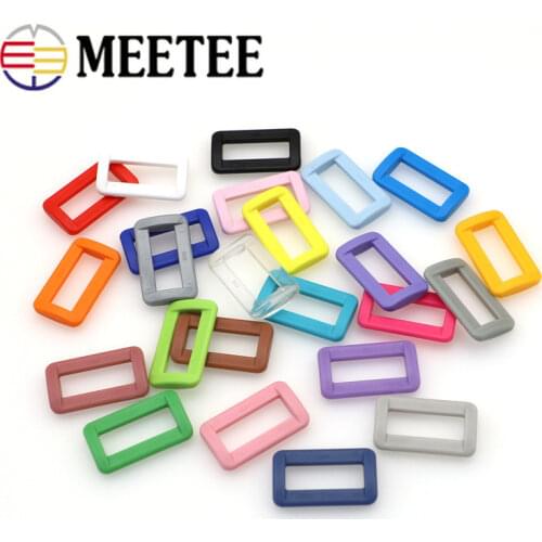 50pcs Plastic Square O D Ring Buckles 20/25mm Webbing Adjust Belt Buckle for Shoes Bags Collar Garment Backpack DIY Accessory