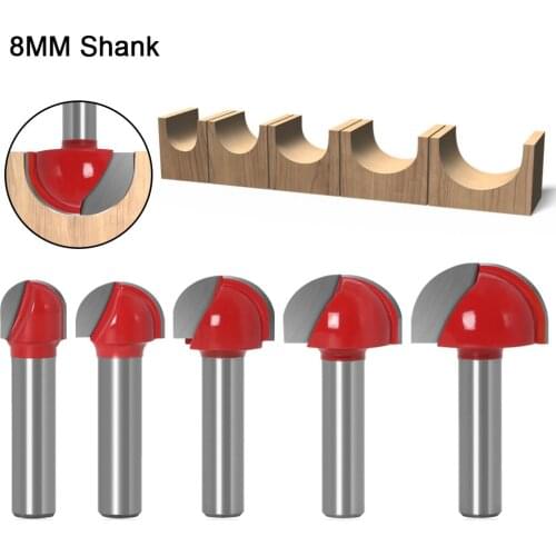 8mm Shank CNC Tools Solid Carbide Round Nose Bits Round Nose Cove Core Box Router Bit Ball Milling Cutter Tools For Woodworking