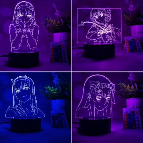 Anime Darling in the Franxx Zero Two Anime 3D LED Decor Lamp Figure Nightlight