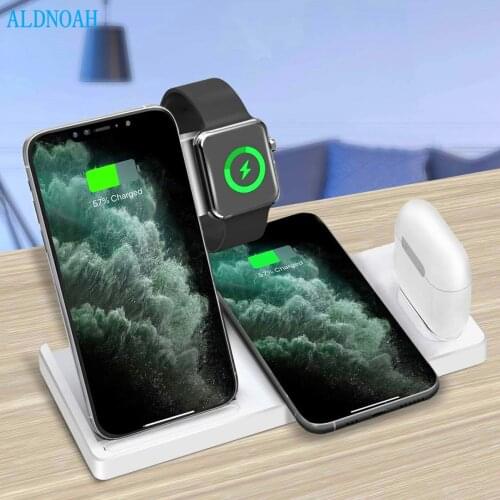 4 in 1 Wireless Charger Qi 15W Fast Charging Dock Station For iPhone 12 11 Pro XS MAX XR X 8 Apple Watch SE 6 5 4 3 AirPods Pro