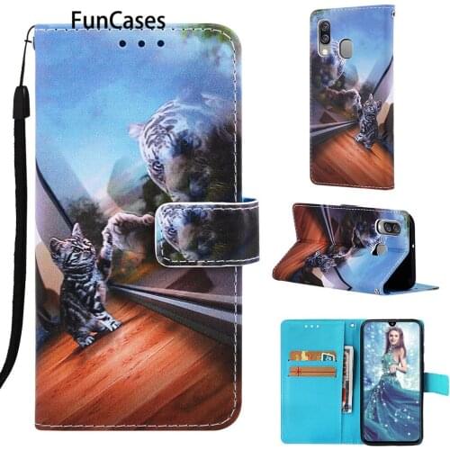 Cell Cases For case Samsung A40 Wave PU Leather Flip Wallet Case Cep Telefonu Case sFor Movil Samsung Galaxy funda A40 Csse