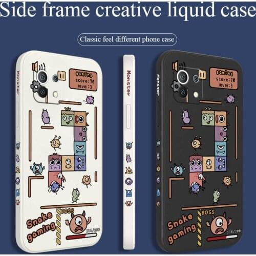Long Snake Phone Case For Xiaomi Mi 11 10T 10T Pro 10 S lite Ultra 9T 9 8 Note 10 Pro Poco F3 F2pro X2 Liquid Silicone Cover
