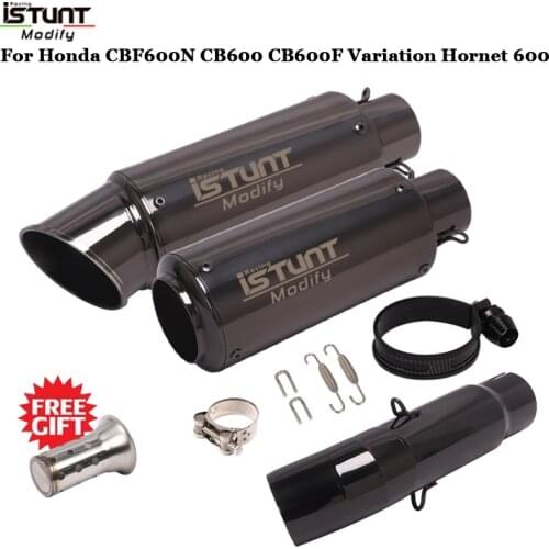 For Honda CBF600N CB600 CB600F Variation Hornet 600 Motorcycle Black Exhaust Muffler DB Killer Middle Link Pipe Slip-On Escape