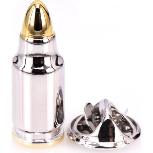 Brand new gold bullet Brooch high quality mens suit Brooch Lapel Badge Pin mens Wedding Shirt Lapel Brand Jewelry Pin