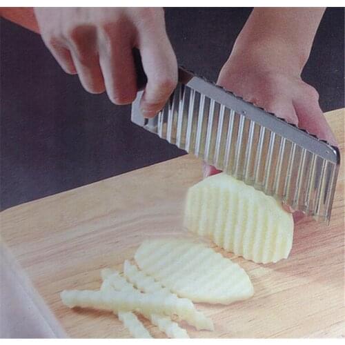 Hot sale Potato Dough Waves Crinkle Cutter Stainless SteelSlicer Kitchen Vegetable Chip Blade Knife