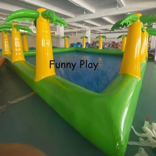 Giant outdoor commercial inflatable palm tree aqua pool,inflatable water swimming pools for adults water walking roller ball
