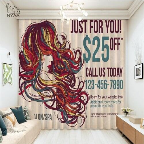 Glamorous Make Up Watercolor Cosmetics Curtains Bedroom Home Printed Curtains Modern Hotel ChildrenS Curtain Cafe Micro-Shading