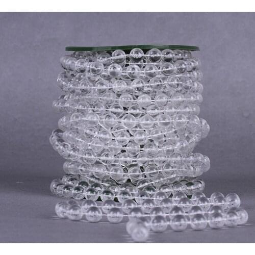 A Roll Cotton Beads Chain 8mm Clear Artificial Pearl Bead Wedding Party Christmas Supplies Home Decoration DIY Accessories