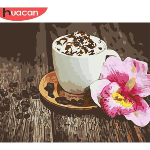 HUACAN DIY Pictures By Number Cup Kits Painting By Numbers Coffee Drawing On Canvas Hand Painted Painting Art Gift Home Decor