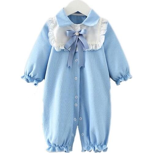 Baby Girls Rompers Spring Autumn Infant Girl Tutu Lace Overalls Long Sleeve 100% Cotton Girls Newborn Overalls Baby Clothing