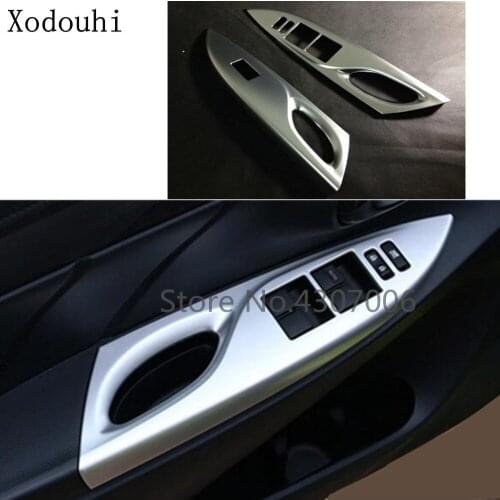 Car Body Door Window Glass Inner Panel Armrest Lift Switch Button Trim Frame 2pcs For Toyota Vios/Yaris Sedan 2014 2015 2016