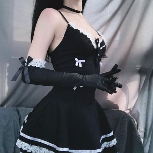 Japanese Maid Sexy Cosplay Christmas Carnival Halloween Costumes Women Maid Lolita Cosplay Costume Wonderland Lolita Dress