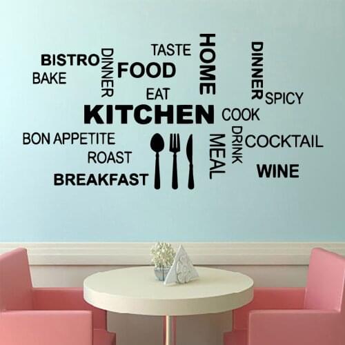 Creative kitchen text Waterproof Wall Stickers Wall Art Decor For Living Room Kids Room Wall Art MURAL Drop Shipping