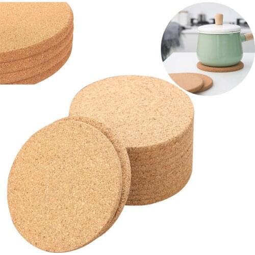 Round Cork Plain Coaster Coffee Wine Drink Tea Cup Mat Pad Household Office Mat Non-Slip Heat InsulationTableware Kitchen Mat