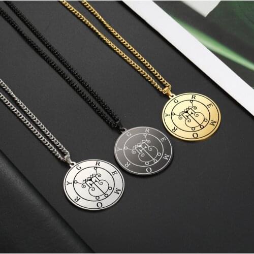 LIKGREAT Demons Necklace Men Stainless Steel Pendant Jewelry Viking Pentacle Magic Talisman Amulet Protection Gift
