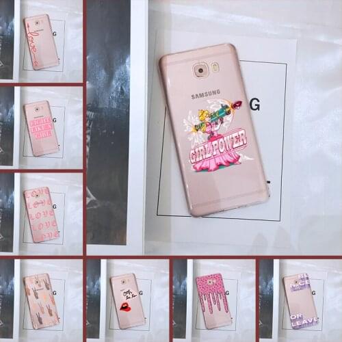 Love Girl Pink Quote Simple Phone Case Silicone For Samsung Galaxy C5 C7 C9 Pro Soft Back Cover For Samsung Galaxy C5 C7 C8