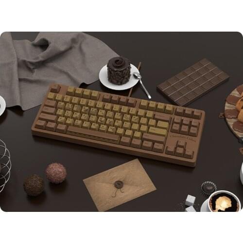 Chocolate Theme Gaming Mechanical Keyboard AK533 AJAZZ 87 Keys Wired USB Waterproof New Design Black/Pink Switch for PC Laptop