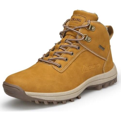 2021 Autumn Winter Shoes for Men Snow Boots Hard-wearing Outdoor Hiking Shoes Warm Comfortable Male Booties Zapatos De Hombre