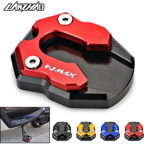 NMAX Motorcycle Side Stand Enlarger Enlarge Pad CNC Aluminum Accessories for Yamaha Nmax N-max 125 155 2015 2016 2017 2018 2019