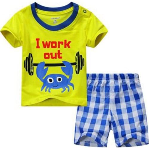 New Kids Clothes Suits Children Pajamas Cotton Nightwear Tshirt + Pant Set Loungewear Boys Girls Homewear Sleepwear LS006