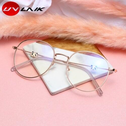 UVLAIK Oversized Boy Girl Panda Myopia Glasses Luxury Brand Design for Teenages Hign Clear Lens Degree 0 anti blue -50.-100.-600